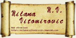 Milana Vitomirović vizit kartica